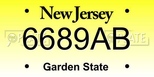6689AB New Jersey License Plate
