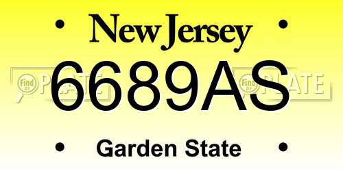6689AS New Jersey License Plate