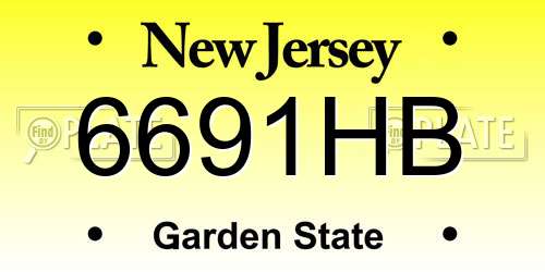 6691HB New Jersey License Plate