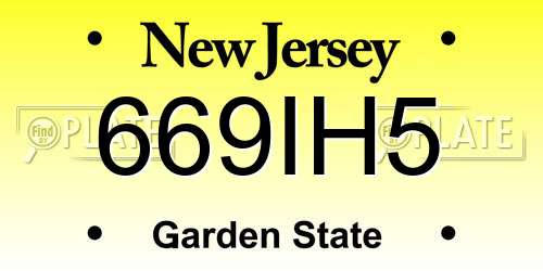 669IH5 New Jersey License Plate