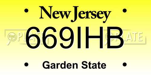 669IHB New Jersey License Plate