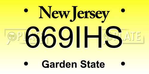 669IHS New Jersey License Plate