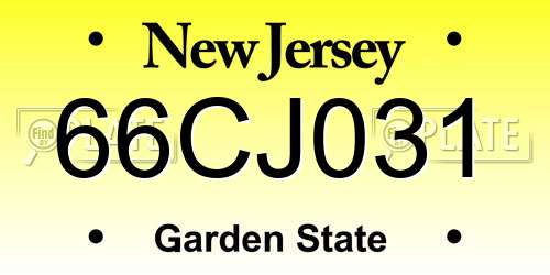 66CJ031 New Jersey License Plate