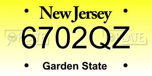 6702QZ New Jersey License Plate
