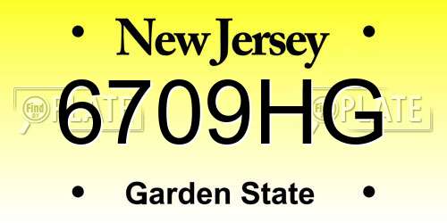 6709HG New Jersey License Plate