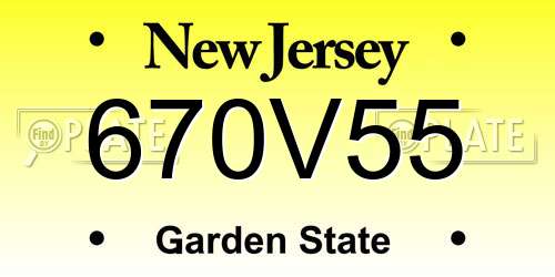 670V55 New Jersey License Plate