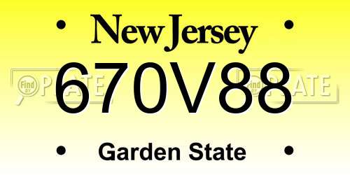 670V88 New Jersey License Plate