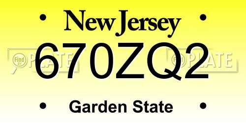 670ZQ2 New Jersey License Plate