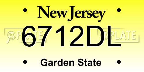 6712DL New Jersey License Plate