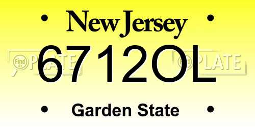 6712OL New Jersey License Plate