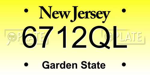 6712QL New Jersey License Plate