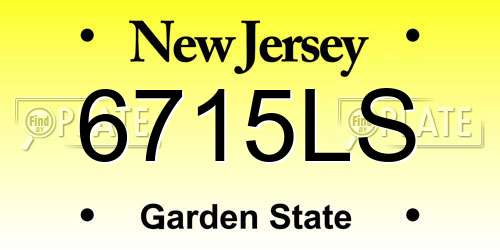 6715LS New Jersey License Plate