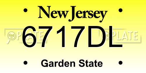 6717DL New Jersey License Plate