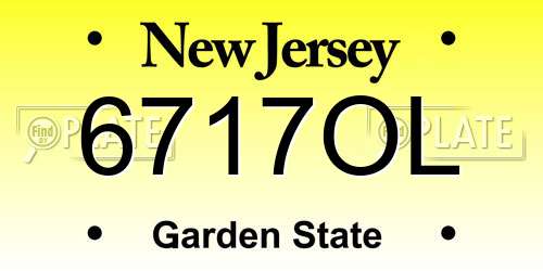 6717OL New Jersey License Plate