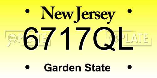 6717QL New Jersey License Plate