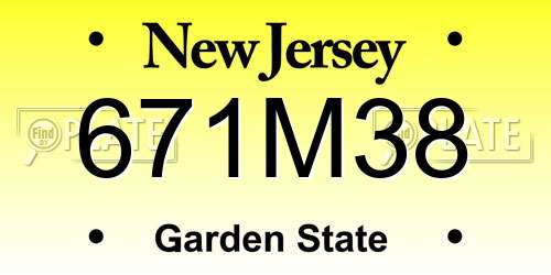 671M38 New Jersey License Plate
