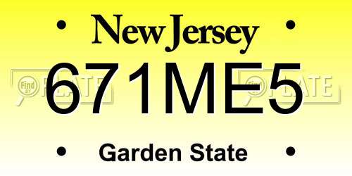 671ME5 New Jersey License Plate
