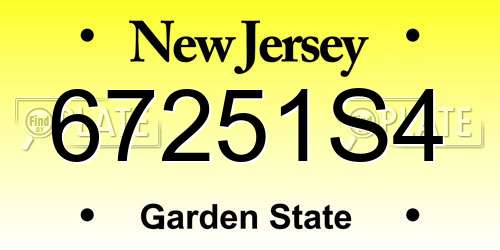 67251S4 New Jersey License Plate