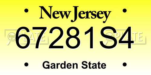 67281S4 New Jersey License Plate