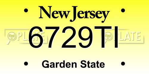 6729TI New Jersey License Plate