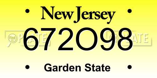 672O98 New Jersey License Plate