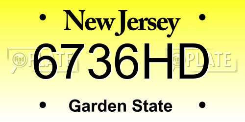 6736HD New Jersey License Plate