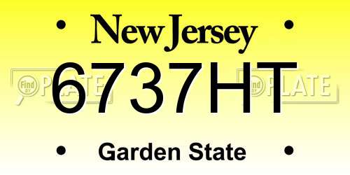 6737HT New Jersey License Plate