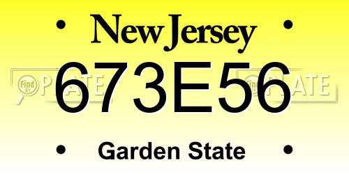 673E56 New Jersey License Plate