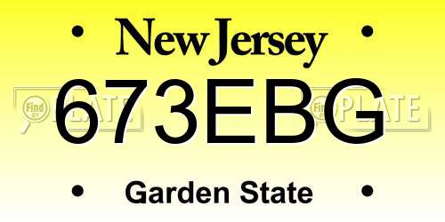 673EBG New Jersey License Plate