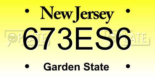 673ES6 New Jersey License Plate