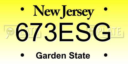 673ESG New Jersey License Plate