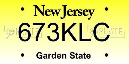 673KLC New Jersey License Plate