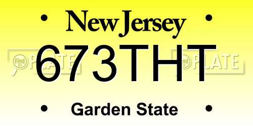 673THT New Jersey License Plate
