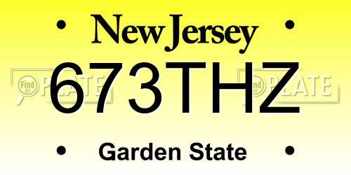673THZ New Jersey License Plate