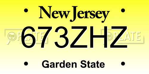 673ZHZ New Jersey License Plate