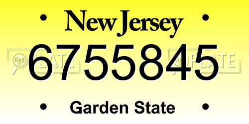 6755845 New Jersey License Plate