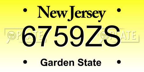 6759ZS New Jersey License Plate