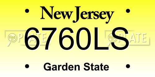 6760LS New Jersey License Plate