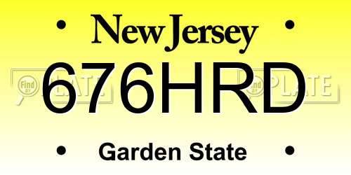 676HRD New Jersey License Plate