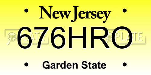 676HRO New Jersey License Plate
