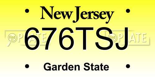 676TSJ New Jersey License Plate