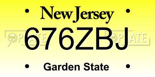 676ZBJ New Jersey License Plate