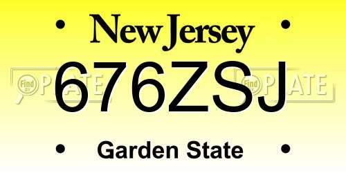 676ZSJ New Jersey License Plate