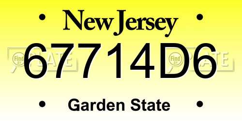 67714D6 New Jersey License Plate