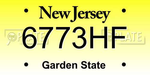 6773HF New Jersey License Plate