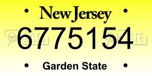 6775154 New Jersey License Plate