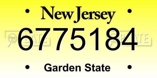 6775184 New Jersey License Plate