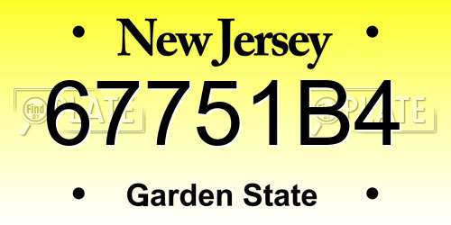 67751B4 New Jersey License Plate