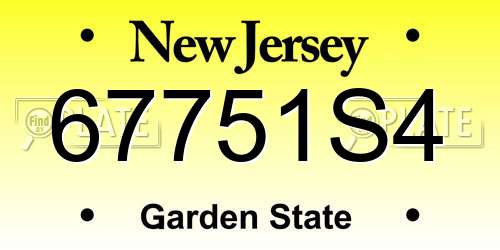67751S4 New Jersey License Plate