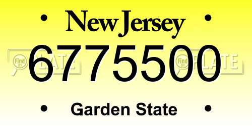 6775500 New Jersey License Plate